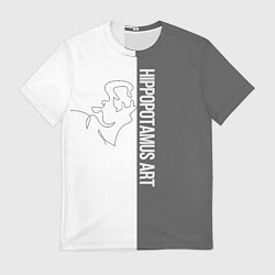 Мужская футболка Hippopotamus art