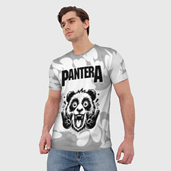 Футболка мужская Pantera рок панда на светлом фоне, цвет: 3D-принт — фото 2