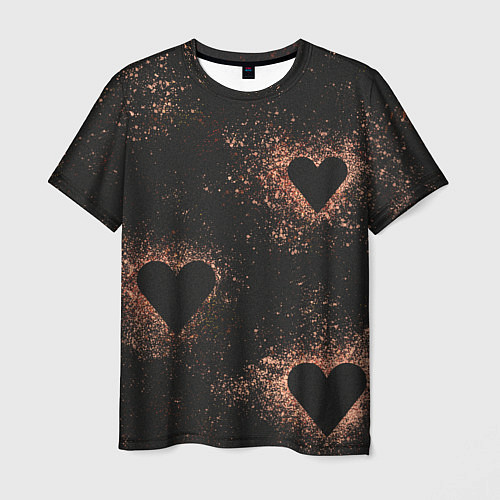 Мужская футболка Ретро сердца / 3D-принт – фото 1