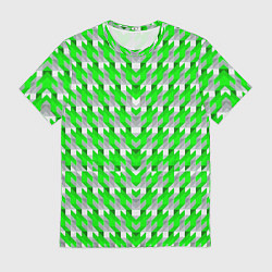 Мужская футболка Зелёно-белый паттерн