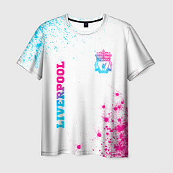 Мужская футболка Liverpool neon gradient style вертикально