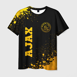 Мужская футболка Ajax - gold gradient вертикально