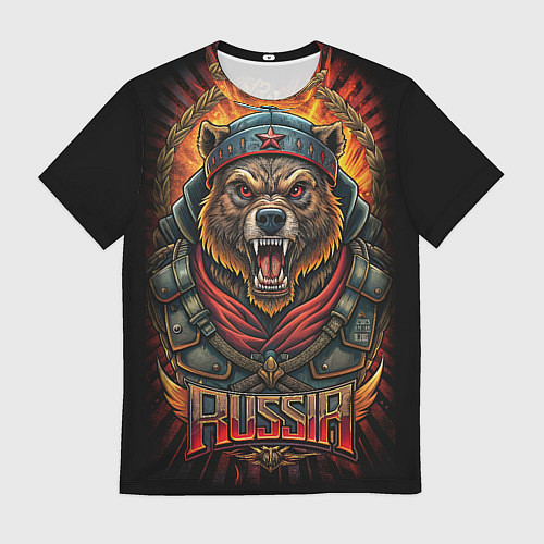 Мужская футболка Мощный медведь СССР стиль / 3D-принт – фото 1