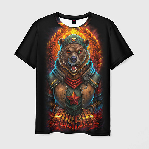 Мужская футболка Русский военный медведь солдат / 3D-принт – фото 1