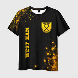 Футболка мужская West Ham - gold gradient вертикально, цвет: 3D-принт