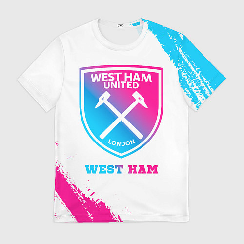 Мужская футболка West Ham neon gradient style / 3D-принт – фото 1