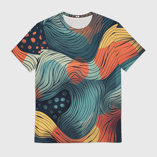 Мужская футболка Волны линиями / 3D-принт – фото 1