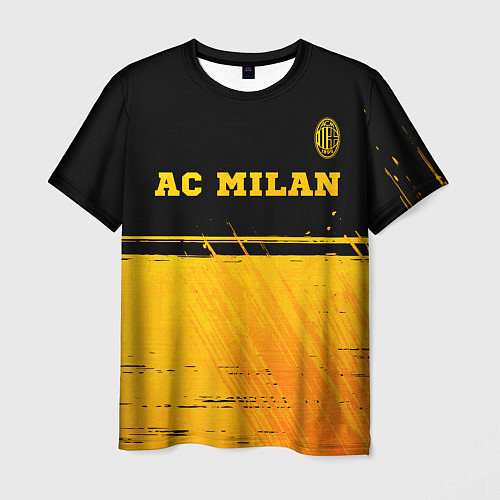 Мужская футболка AC Milan - gold gradient посередине / 3D-принт – фото 1