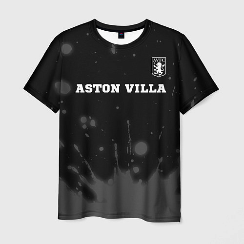 Мужская футболка Aston Villa sport на темном фоне посередине / 3D-принт – фото 1