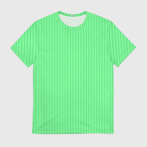 Мужская футболка Райский зелёный полосатый / 3D-принт – фото 1