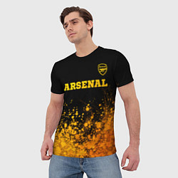 Футболка мужская Arsenal - gold gradient посередине, цвет: 3D-принт — фото 2