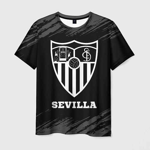 Мужская футболка Sevilla sport на темном фоне / 3D-принт – фото 1
