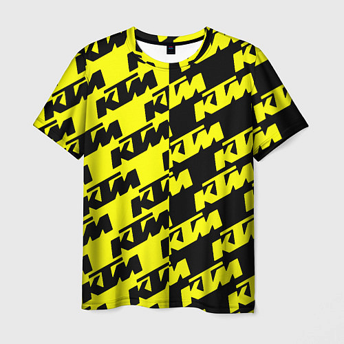 Мужская футболка KTU жёлто чёрный стиль / 3D-принт – фото 1