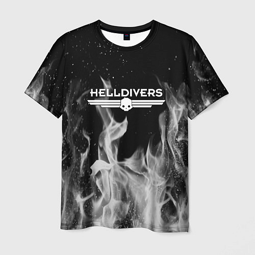 Мужская футболка Helldivers серый дым / 3D-принт – фото 1