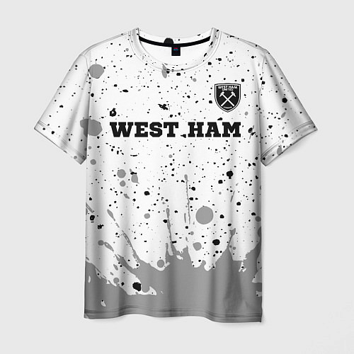 Мужская футболка West Ham sport на светлом фоне посередине / 3D-принт – фото 1