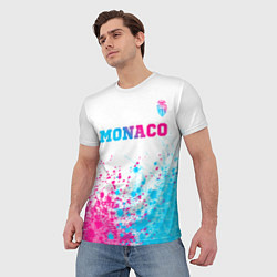 Футболка мужская Monaco neon gradient style посередине, цвет: 3D-принт — фото 2