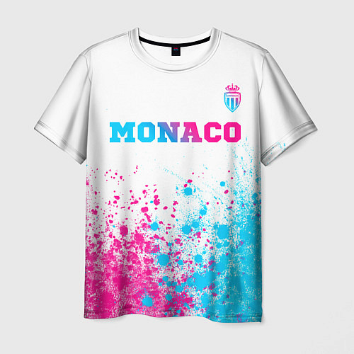 Мужская футболка Monaco neon gradient style посередине / 3D-принт – фото 1