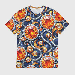 Мужская футболка Ювелирные украшение с золотом и бриллиантом паттер