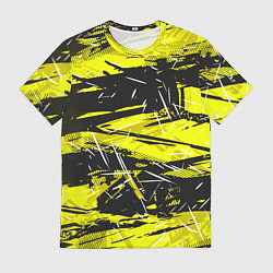 Мужская футболка Yellow geometry - спортивный узор