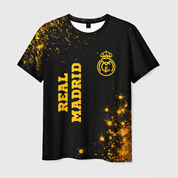 Мужская футболка Real Madrid - gold gradient вертикально