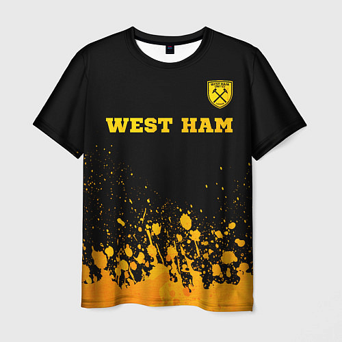Мужская футболка West Ham - gold gradient посередине / 3D-принт – фото 1