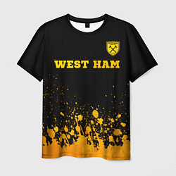 Футболка мужская West Ham - gold gradient посередине, цвет: 3D-принт