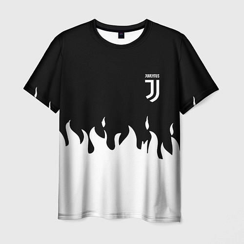 Мужская футболка Juventus fire / 3D-принт – фото 1