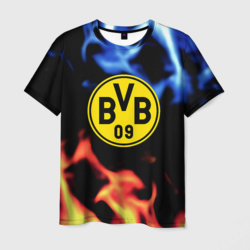 Мужская футболка Borussia fire storm steel / 3D-принт – фото 1