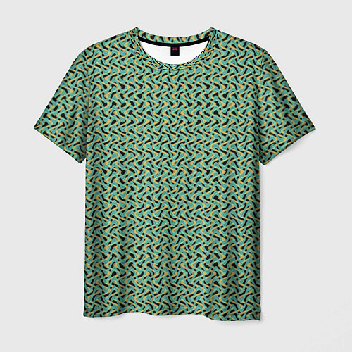 Мужская футболка Изумрудный волнистые линии / 3D-принт – фото 1