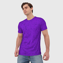 Футболка мужская Сочный фиолетовый в полоску, цвет: 3D-принт — фото 2
