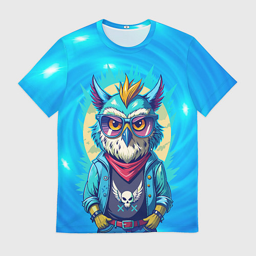 Мужская футболка Сова в одежде на стиле / 3D-принт – фото 1