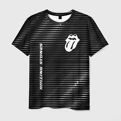 Мужская футболка Rolling Stones metal rock lines / 3D-принт – фото 1