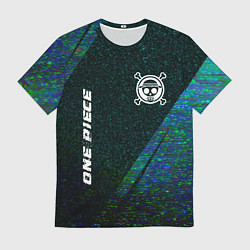 Мужская футболка One Piece glitch blue