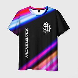 Футболка мужская Nickelback neon rock lights, цвет: 3D-принт