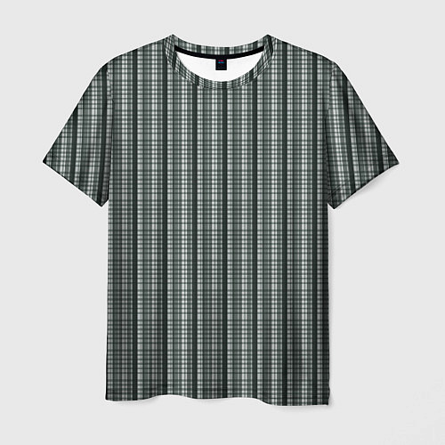 Мужская футболка Серо-зелёный полосатый / 3D-принт – фото 1