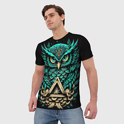 Футболка мужская Мудрая сова в скандинавском стиле, цвет: 3D-принт — фото 2