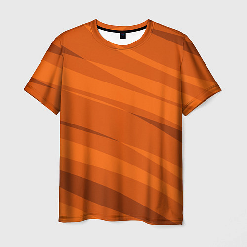 Мужская футболка Тёмный оранжевый полосами / 3D-принт – фото 1