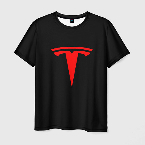 Мужская футболка Tesla red logo / 3D-принт – фото 1