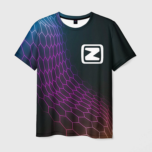 Мужская футболка Zotye neon hexagon / 3D-принт – фото 1