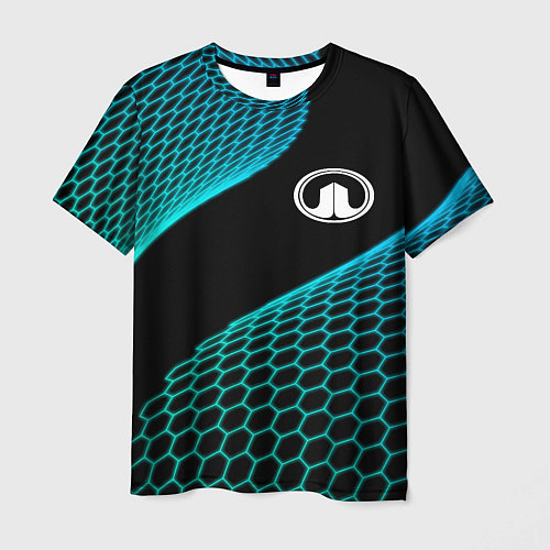 Мужская футболка Great Wall electro hexagon / 3D-принт – фото 1