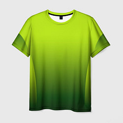 Футболка мужская Яркий зеленый градиентный комбинированный узор, цвет: 3D-принт