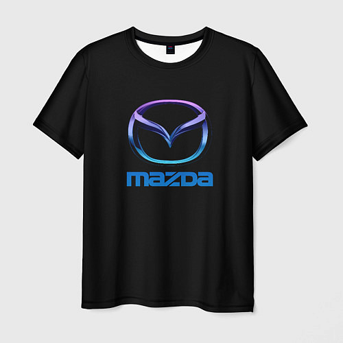 Мужская футболка Mazda neon logo / 3D-принт – фото 1