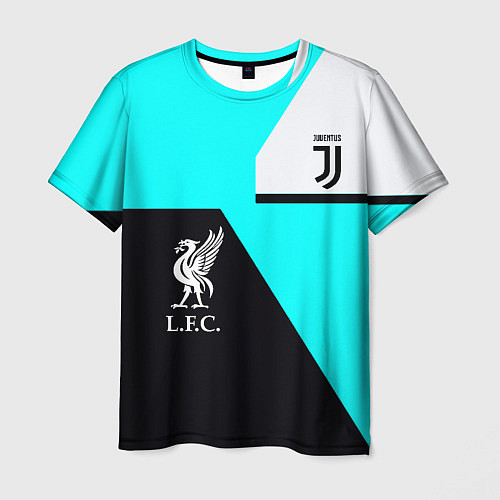 Мужская футболка Juventus x Liverpool geometry / 3D-принт – фото 1