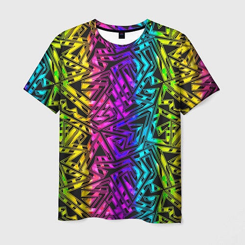Мужская футболка Абстрактный узор с геометрической концепцией / 3D-принт – фото 1