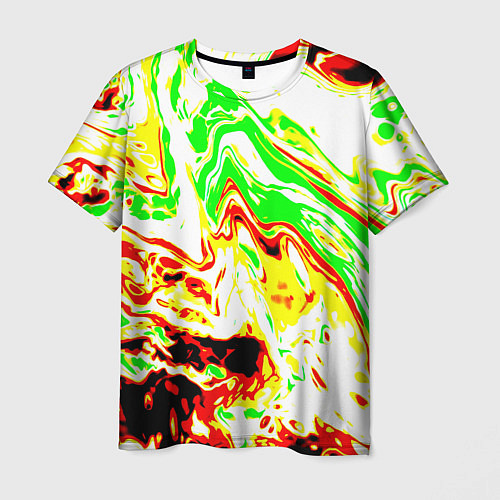 Мужская футболка Кислотные краски / 3D-принт – фото 1
