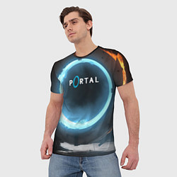 Футболка мужская Portal logo game, цвет: 3D-принт — фото 2