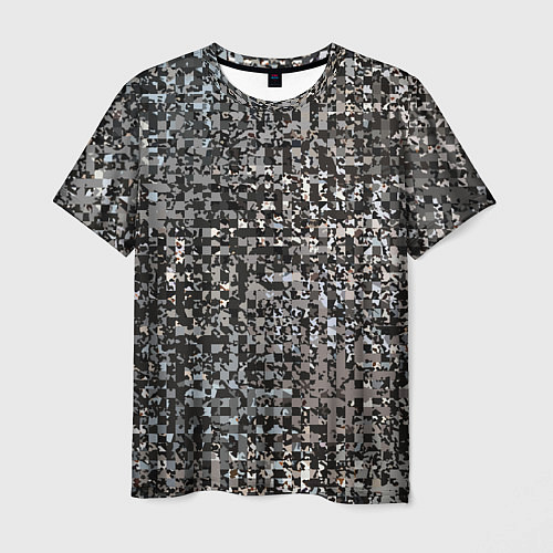 Мужская футболка Тёмный серо-коричневый текстурированный / 3D-принт – фото 1