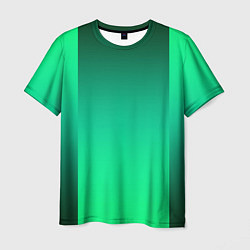 Футболка мужская Яркий зеленый градиентный комбинированный фон, цвет: 3D-принт