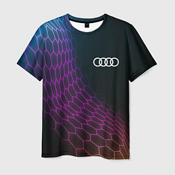 Мужская футболка Audi neon hexagon