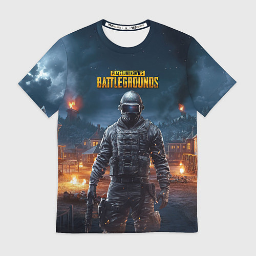 Мужская футболка PUBG персонаж в ночном городе / 3D-принт – фото 1